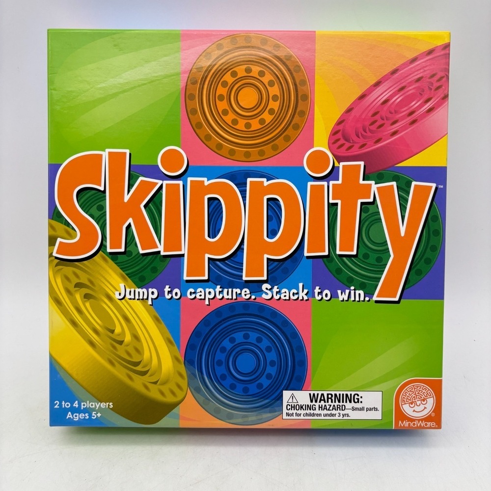 Skippity Game COMPLETE MindWare 2010 Checkers Draughts Multi Color